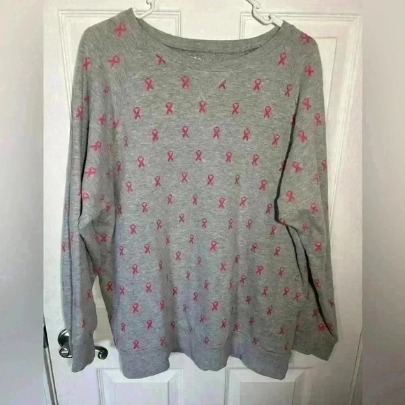 Carbon Tops - Carbon Breast Cancer Awareness sweatshirt. Women’s XXL. Pink ribbon sweatshirt.